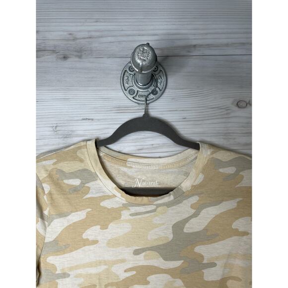 Natural Reflections Shirt Womens Medium Beige Tan Camo Crewneck Bass Pro Shops - Picture 2 of 9